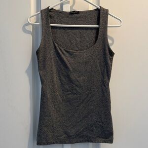 Zara Charcoal Stretch Tank Top, Size S, Lines